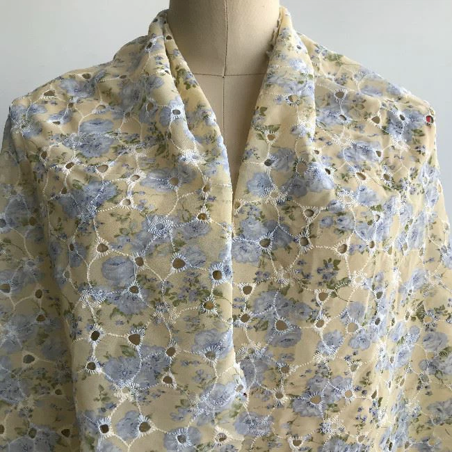 Embroidery Chiffon Fabric By The Yard