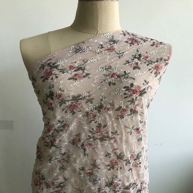 embroidery on sheer fabric